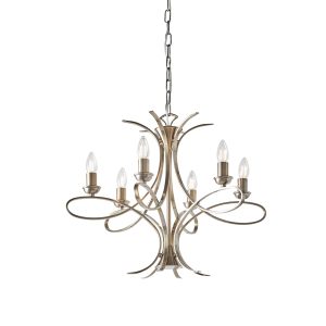 Brushed Brass Brass 6lt Pendant
