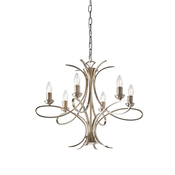 Brushed Brass Brass 6lt Pendant