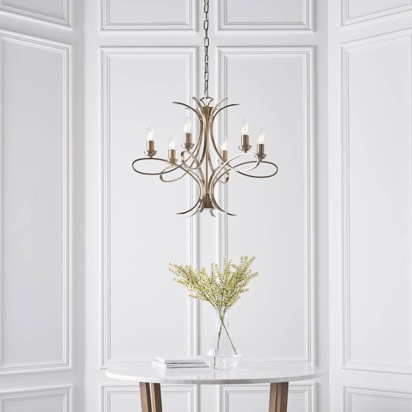 Brushed Brass Brass 6lt Pendant - Image 2