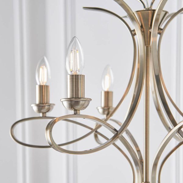 Brushed Brass Brass 6lt Pendant - Image 4