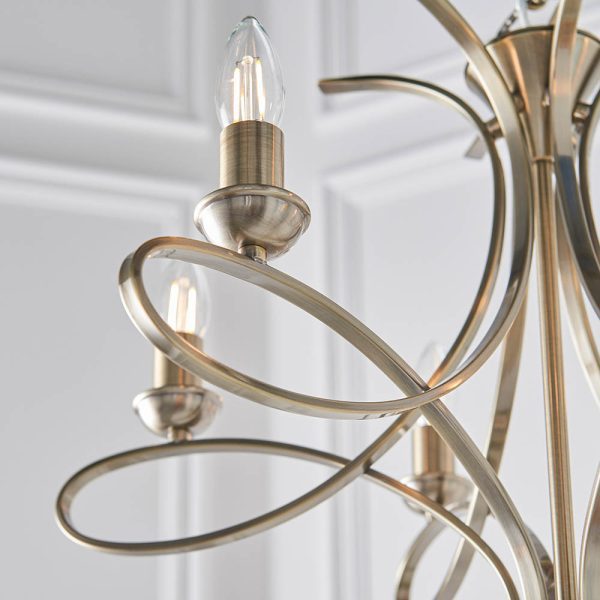 Brushed Brass Brass 6lt Pendant - Image 5