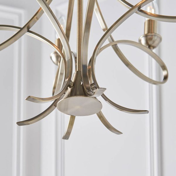 Brushed Brass Brass 6lt Pendant - Image 7