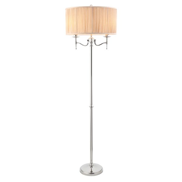Nickel Floor & Beige Shade