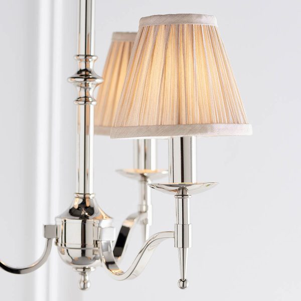Nickel 3lt Pendant & Beige Shades - Image 3