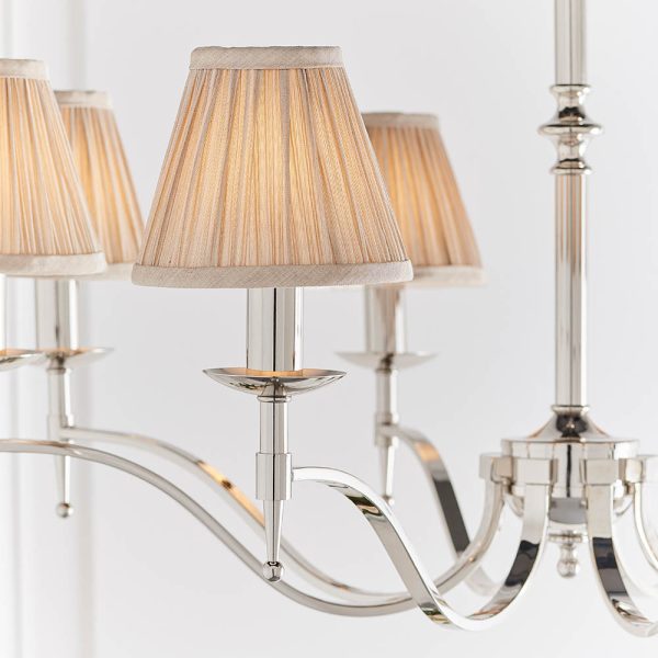 Nickel 8lt Pendant & Beige Shades - Image 4