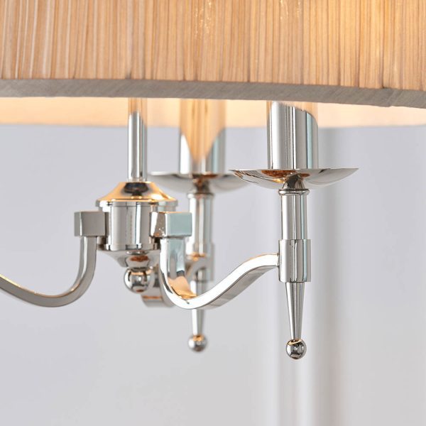 Nickel 3lt Pendant & Beige Shade - Image 4