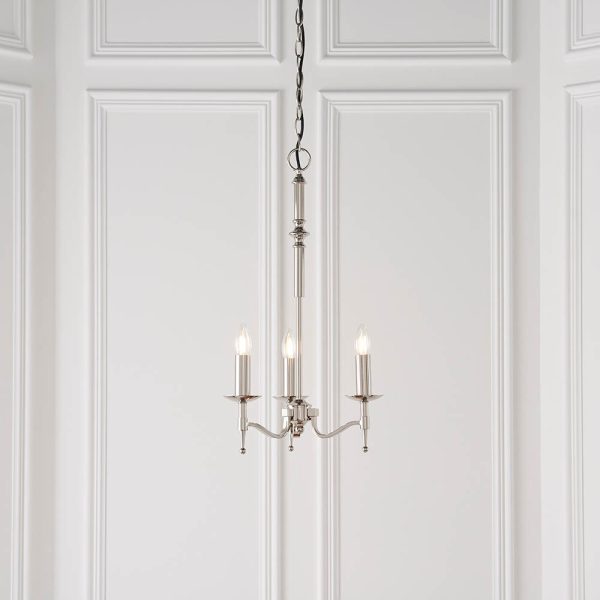 Nickel 3lt Pendant & Beige Shade - Image 2