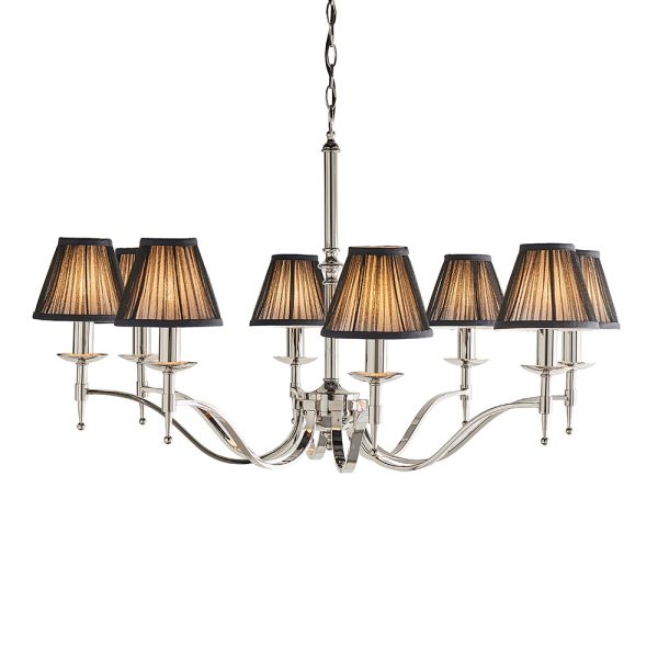 Nickel 8lt Pendant & Black Shades