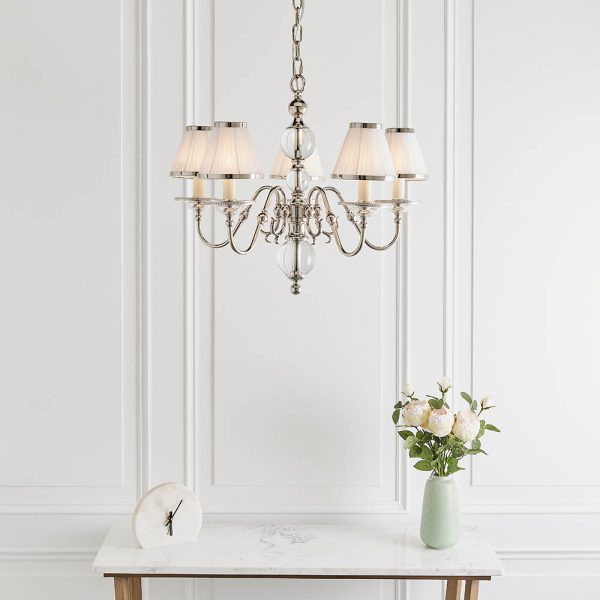 Nickel 5lt Pendant & White Shades - Image 2