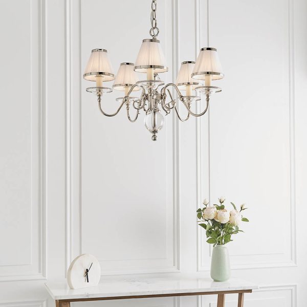 Nickel 5lt Pendant & White Shades - Image 3