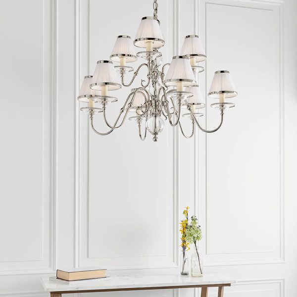 Nickel 9lt Pendant & White Shades - Image 3