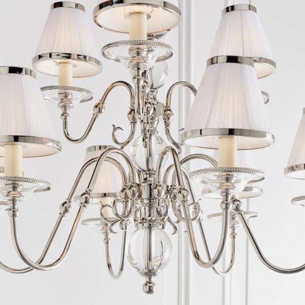 Nickel 9lt Pendant & White Shades - Image 4