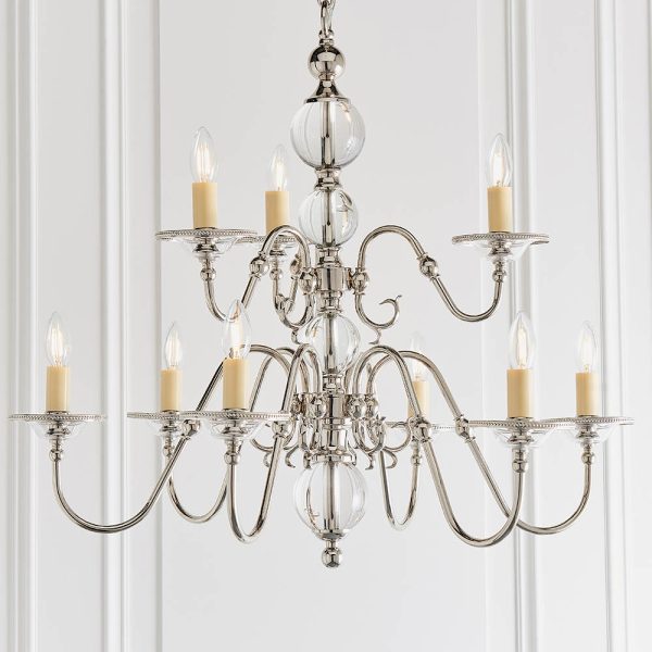 Nickel 9lt Pendant & White Shades - Image 6