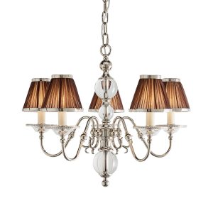 Nickel 5lt Pendant & Chocolate Shades