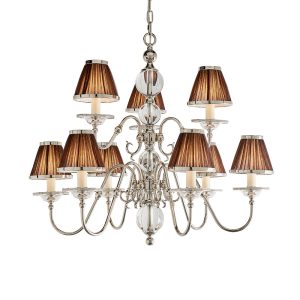 Nickel 9lt Pendant & Chocolate Shades