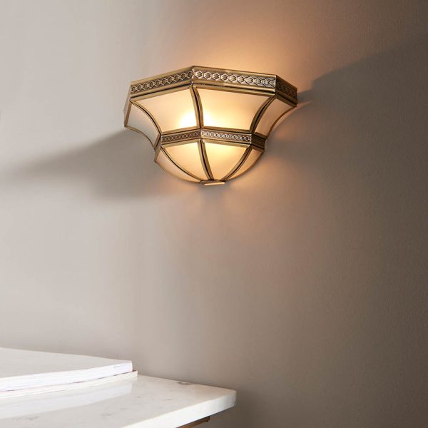 Antique Brass Wall Light - Image 3