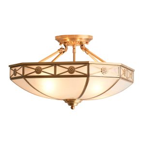 Antique Brass 4lt Semi Flush