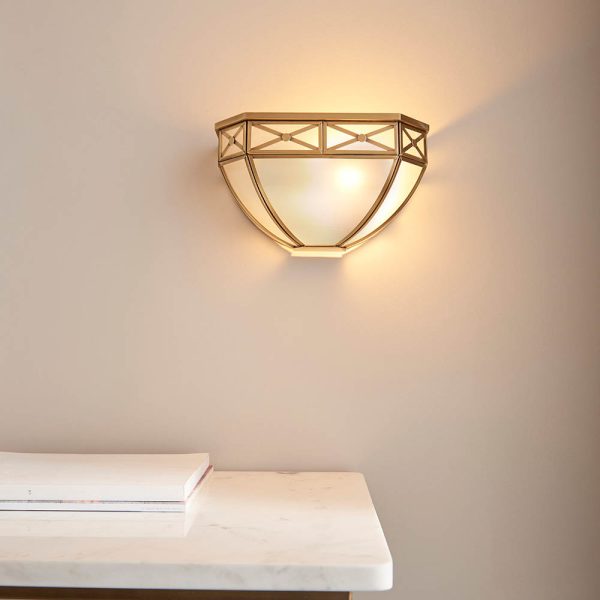 Antique Brass Wall Light - Image 2