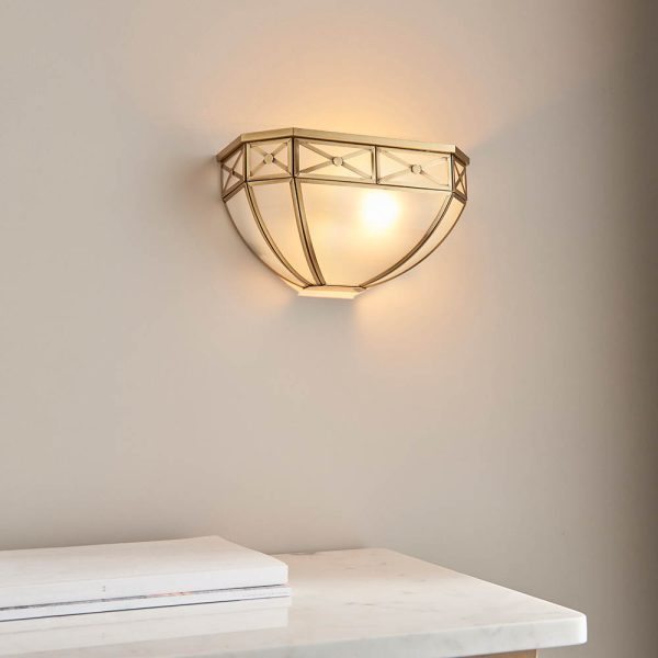 Antique Brass Wall Light - Image 3