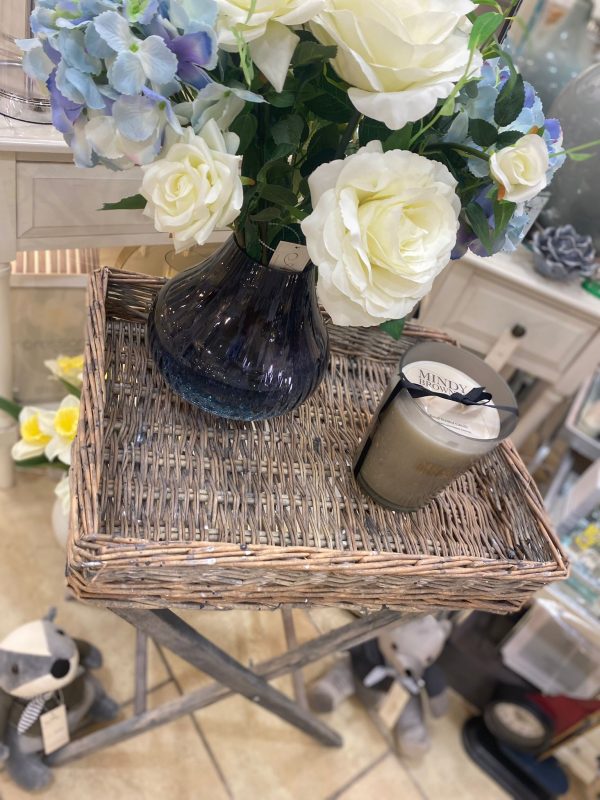 Natural Willow Tray Table with Grey Wash Frame - Image 2