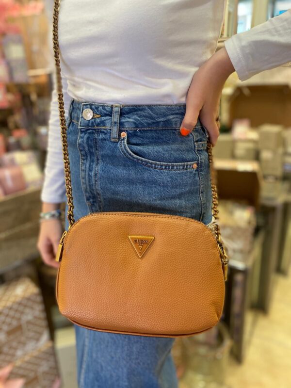 GUESS Becci Double Zip Crossbody Cognac - Image 2