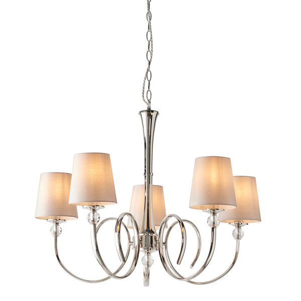 Nickel 5lt Pendant & Marble Shades