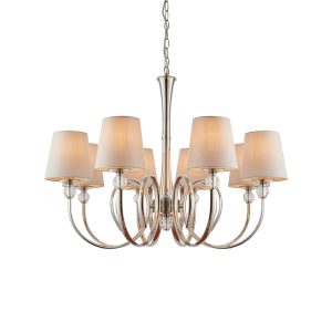 Nickel 8lt Pendant & Marble Shades