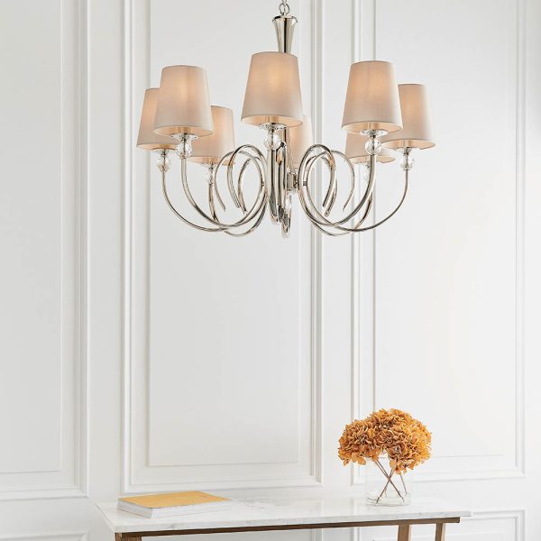 Nickel 8lt Pendant & Marble Shades - Image 3