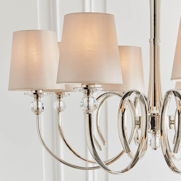 Nickel 8lt Pendant & Marble Shades - Image 4