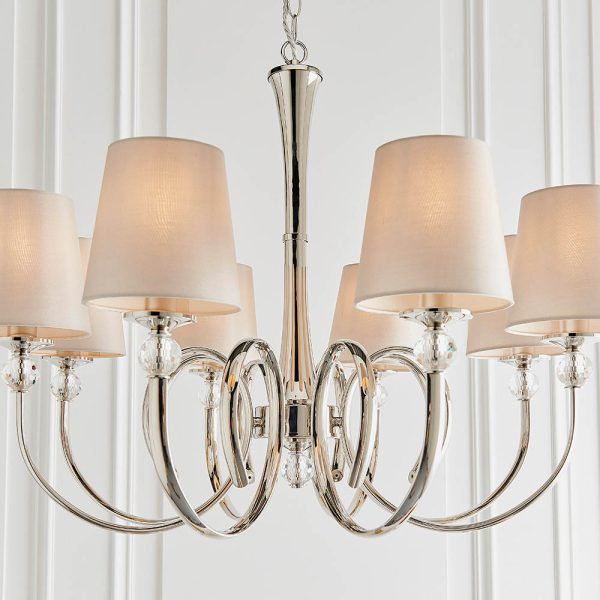 Nickel 8lt Pendant & Marble Shades - Image 5