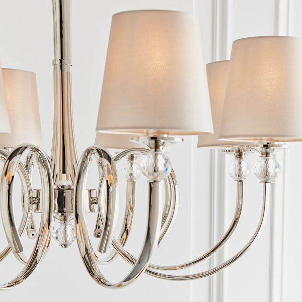 Nickel 8lt Pendant & Marble Shades - Image 6