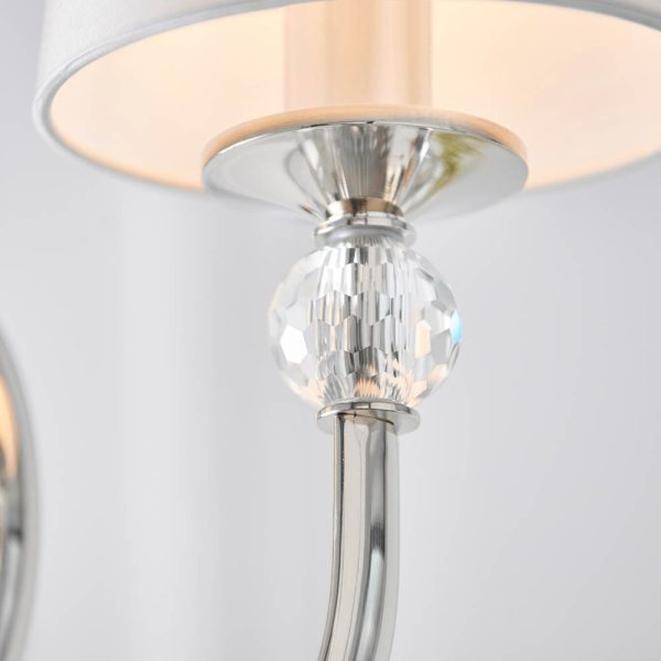 Nickel 3lt Pendant & Vintage White Shades - Image 5