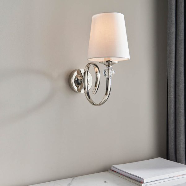 Nickel Single Wall & Vintage White Shade - Image 2