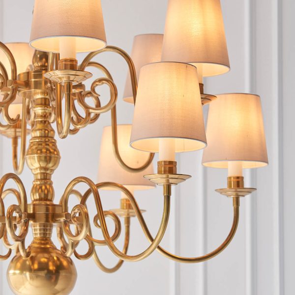 Brass 12lt Pendant & Marble Shades - Image 3