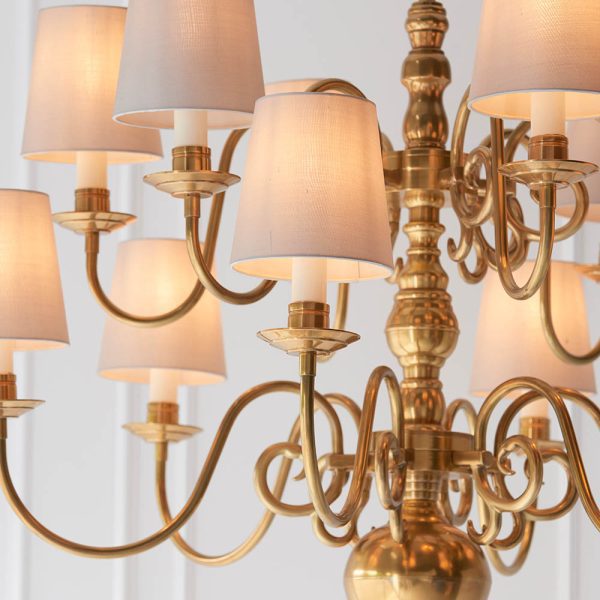Brass 12lt Pendant & Marble Shades - Image 4