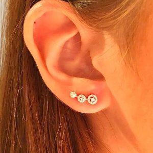 Absolute 3 Circle Crawler Earrings Sterling Silver SE192SL