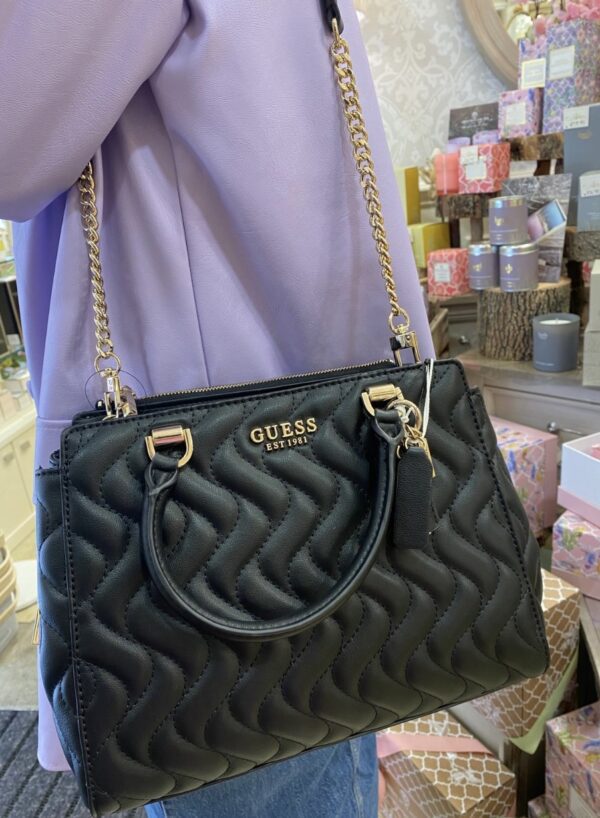 GUESS Eco Mai Society Satchel Black - Image 2