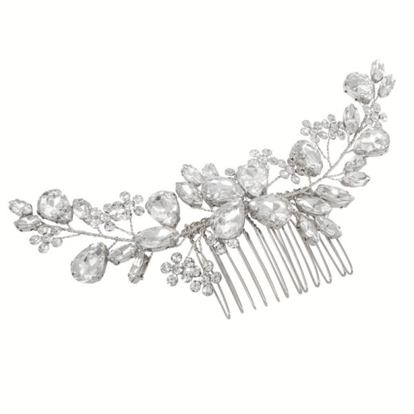 Exquisite Crystal Comb Silver