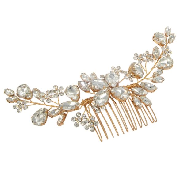 Exquisite Crystal Comb Gold