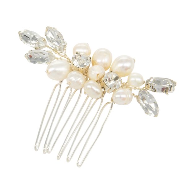 Dainty Pearl Comb Silver