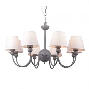 Grey Chandelier 8 Lights 40 cm