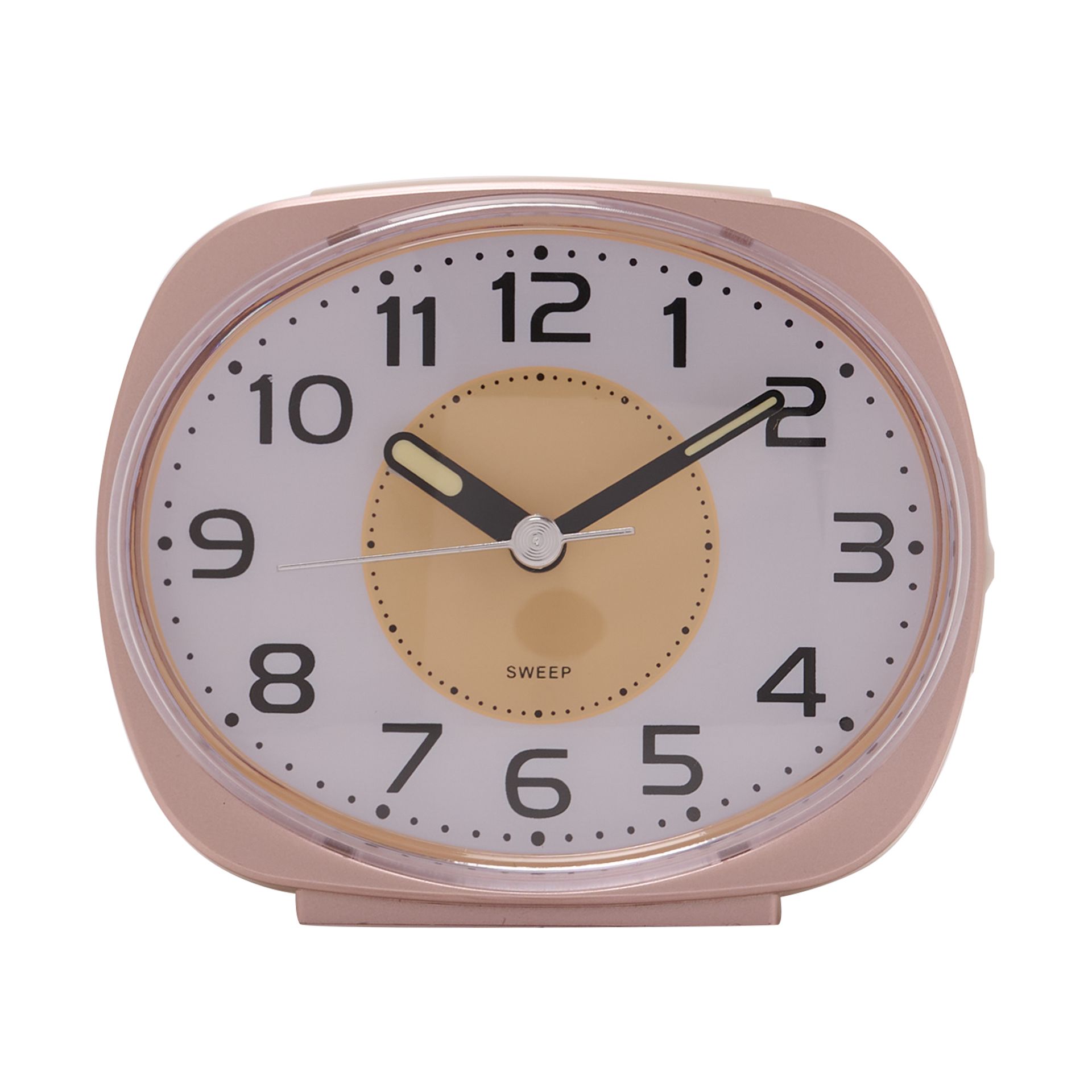 Widdop Silent Sweep Oval Face Blinking Light Alarm Clock - Rose Gold