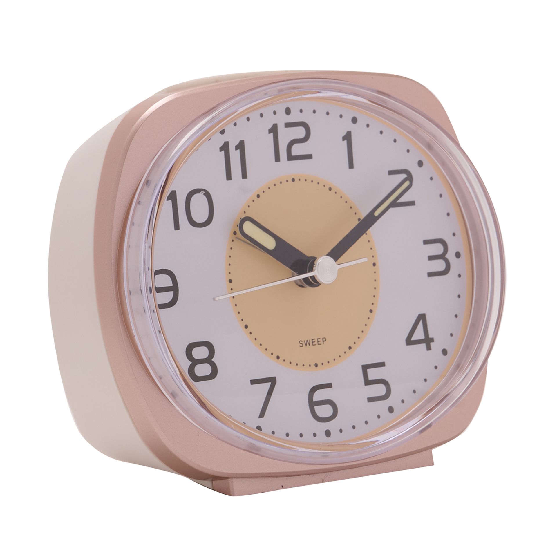 Widdop Silent Sweep Oval Face Blinking Light Alarm Clock - Rose Gold - Image 3