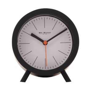 Widdop Round Alarm Clock Sweep Movement With Feet - Black