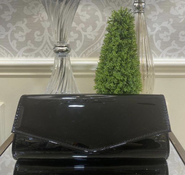 Black Patent Clutch Bag