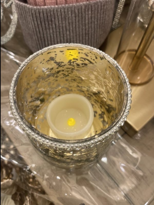 LED Warm Flicker Wax Small Candle 5cm Cream - Image 2