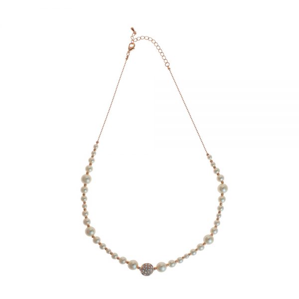AGNELIA ROSE GOLD & PEARL NECKLACE