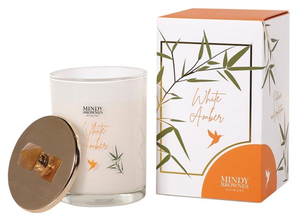 White Amber Scented Candle Zen05