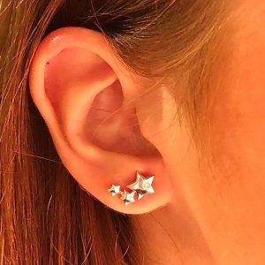 Absolute 3 Star Crawler Earrings Sterling Silver SE189SL