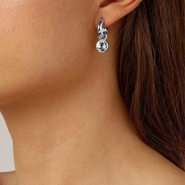 ANNA Earring with Clear Crystals Silver - Image 2